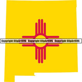State Flag Map New Mexico ClipArt SVG