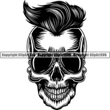 Skull Skeleton Hair Beard Tattoo Tat ClipArt SVG