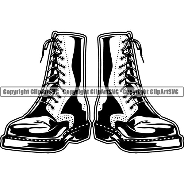 Military Weapon Soldier Boots ClipArt SVG