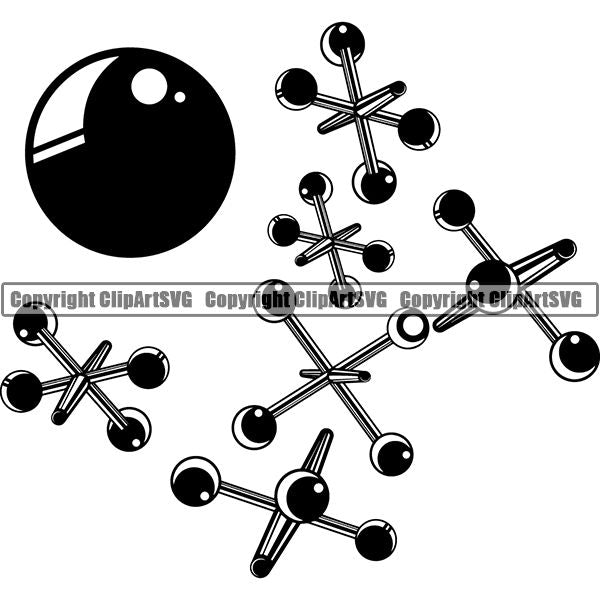 Game Hop Jacks And Balls ClipArt SVG
