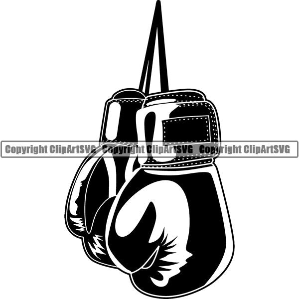 Sports Boxing Boxer MMA Fighter Gloves ClipArt SVG