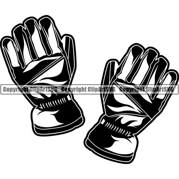 Sports Skiing Ski Snowboarding Snowboard Gloves ClipArt SVG