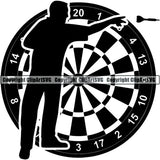 Sports Game Darts Logo ClipArt SVG