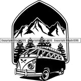 Camping Hiking Logo Clipart SVG