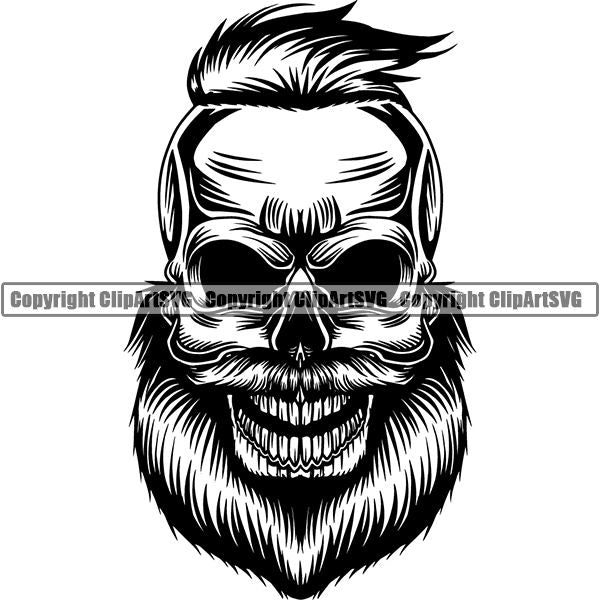Viking Warrior Skull ClipArt SVG