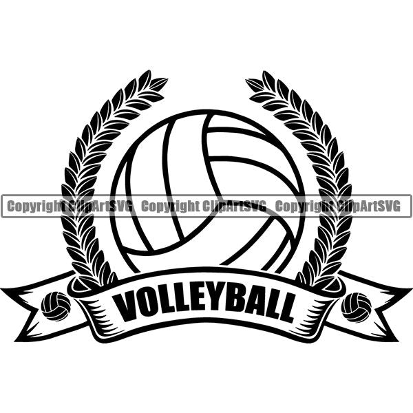 Sports Game Volleyball Logo ClipArt SVG