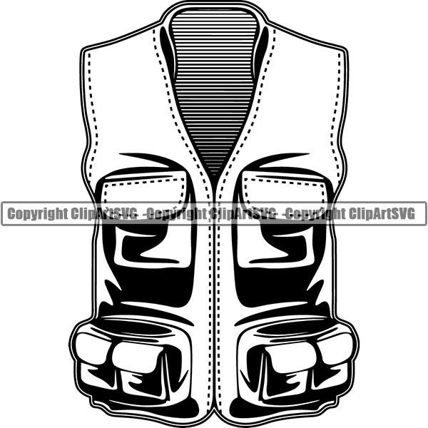 Sports Game Fishing Hunting Fish Hunt Vest ClipArt SVG