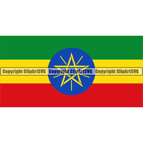 Country Flag Square Ethiopia ClipArt SVG