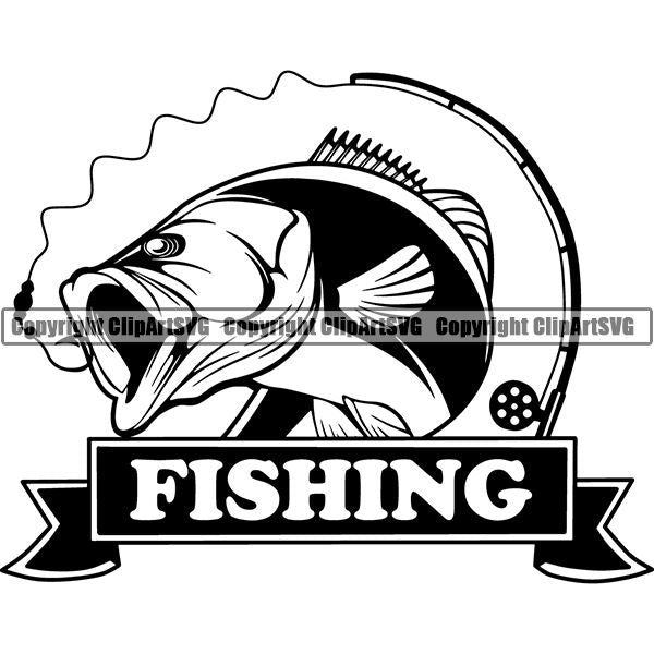 Sports Game Fishing Hunting Fish Hunt Logo ClipArt SVG