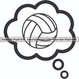 Sports Game Volleyball Callout ClipArt SVG