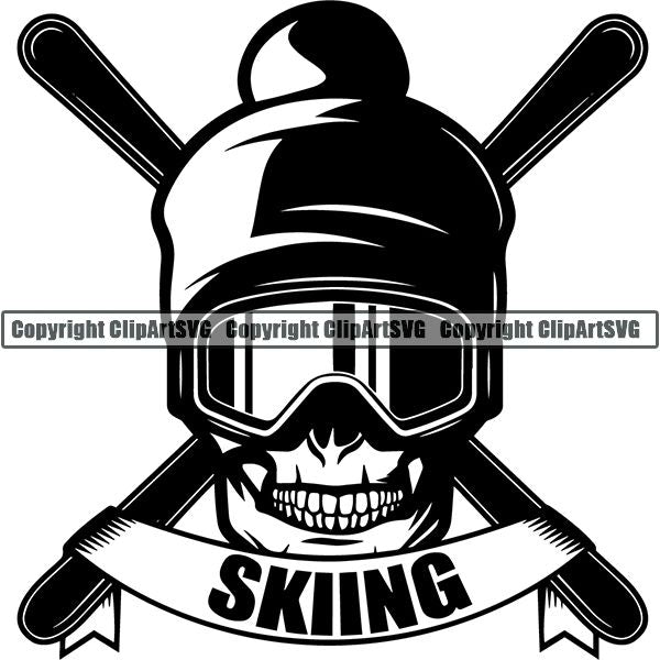 Sports Skiing Ski Snowboarding Snowboard ClipArt SVG