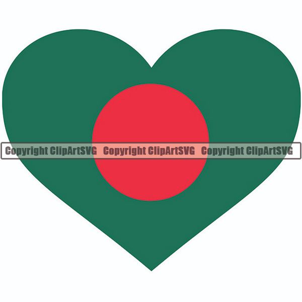 Country Flag Heart Bangladesh ClipArt SVG