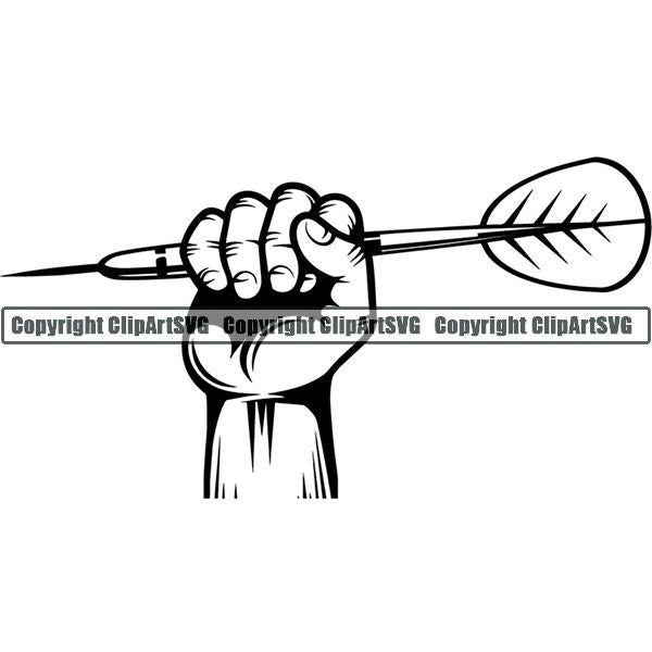 Sports Game Darts Hand ClipArt SVG
