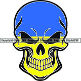 Country Flag Skull Ukraine ClipArt SVG