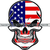 Country Flag Skull United States ClipArt SVG
