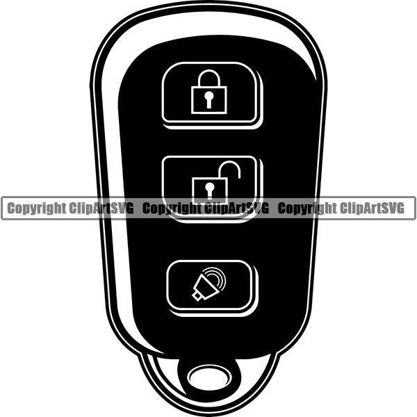 Sports Car Key Fob ClipArt SVG
