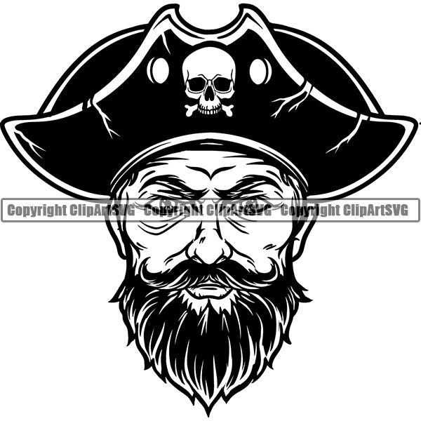 Pirate Sea Gangster Criminal Warrior ClipArt SVG