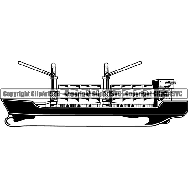 Business Office Advertising Money Shipping Cargo Ship ClipArt SVG