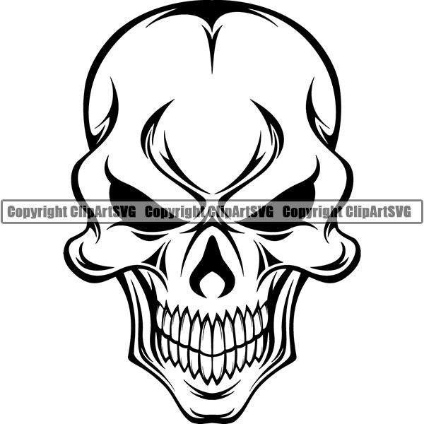 Skull Skeleton Tattoo Tat ClipArt SVG