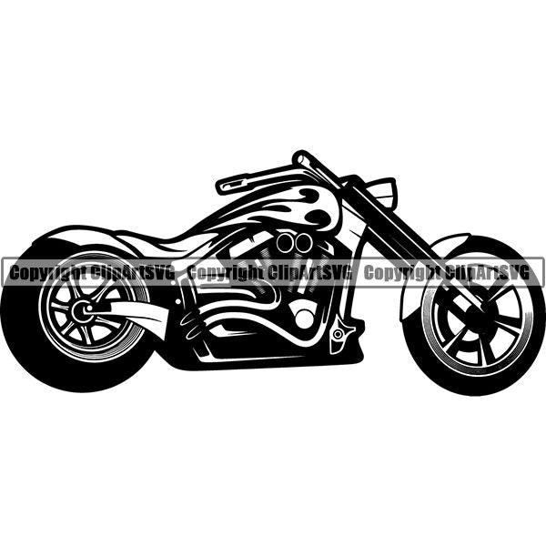 Motorcycle Bike Chopper ClipArt SVG