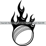 Sports Game Cricket Flame ClipArt SVG