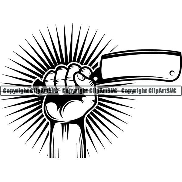 Cooking BBQ Bar-B-Que Barbque Chef Cook Butcher Logo ClipArt SVG