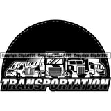 Truck Driver Trucking Trucker Driving Transportation Semi Tractor Trailer Logo ClipArt SVG