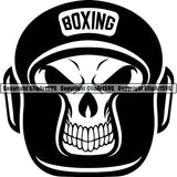 Sports Boxing Boxer MMA Fighter Skull Skeleton Scary Evil Horror Halloween Death Dead ClipArt SVG