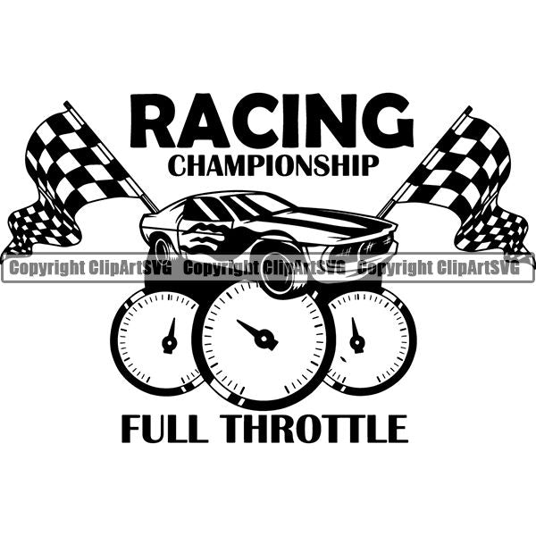 Sports Car Racing Logo ClipArt SVG