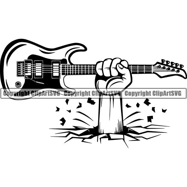 Music Musical Instrument Guitar Electric 6mm4d break ClipArt SVG