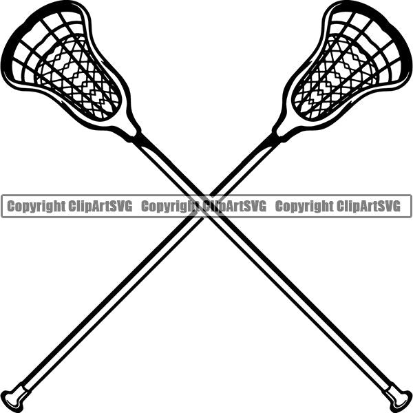 Sports Game Lacrosse Stick ClipArt SVG
