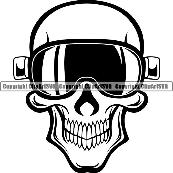 Sports Snowboarding Snowboard Skiing Ski Googles Skull Skeleton Scary Evil Horror Halloween Death Dead X Sports Extreme ClipArt SVG