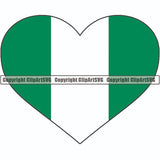 Country Flag Heart Nigeria ClipArt SVG