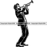 Music Musical Instrument Trumpet Player Jazz 66y7h ClipArt SVG
