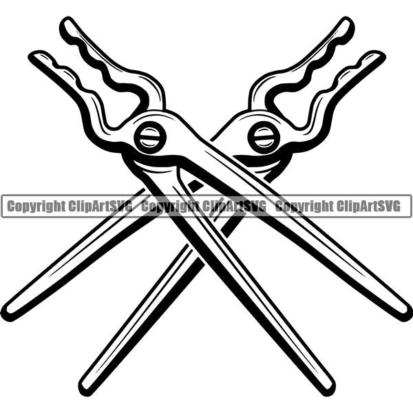 Welding Weld Welder Forge Metal Blacksmith Pliers ClipArt SVG