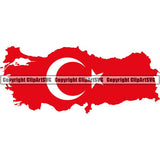 Country Flag Map Turkey ClipArt SVG
