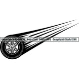 Sports Car Racing Tire Motion ClipArt SVG