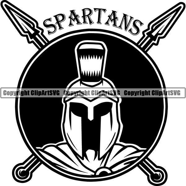 Spartan Warrior Gladiator Mask Logo ClipArt SVG