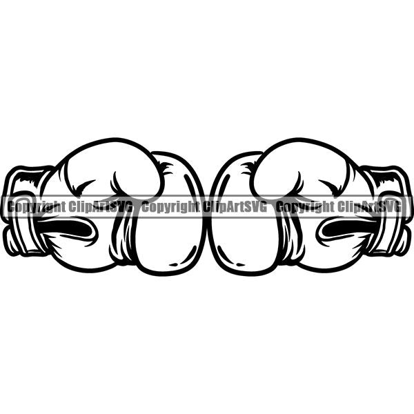 Sports Boxing Boxer MMA Fighter Glove ClipArt SVG