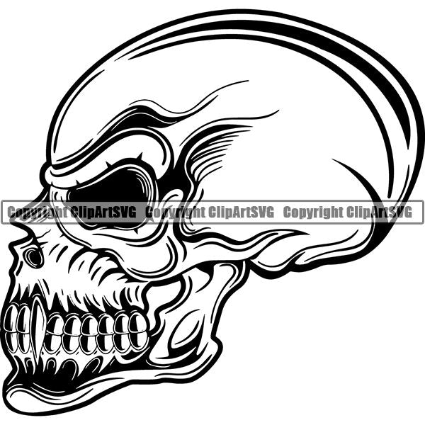 Skull Skeleton Tattoo Tat ClipArt SVG