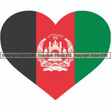 Country Flag Heart Afghanistan ClipArt SVG