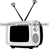 Television Tele TV Monitor Video Screen Display Technology ClipArt SVG