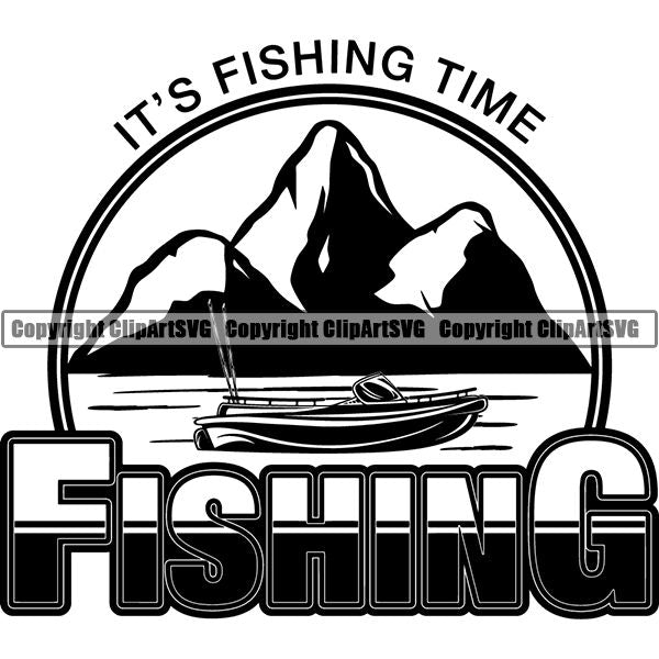 Sports Game Hunting Fishing Hunt Fish Logo ClipArt SVG