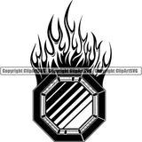 Sports Boxing Boxer MMA Fighter Fire ClipArt SVG