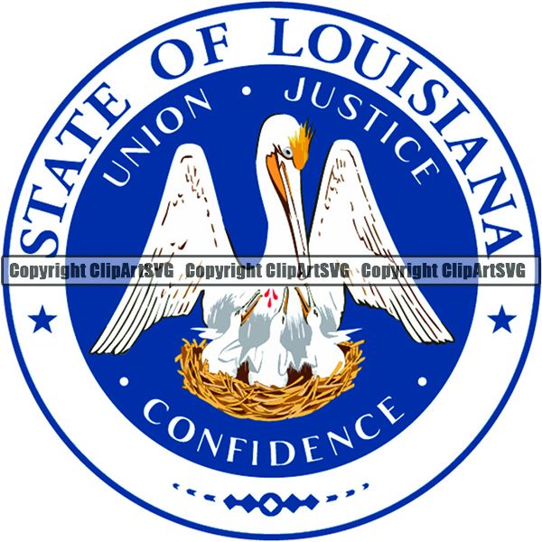 State Flag Seal Louisiana ClipArt SVG