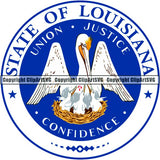 State Flag Seal Louisiana ClipArt SVG