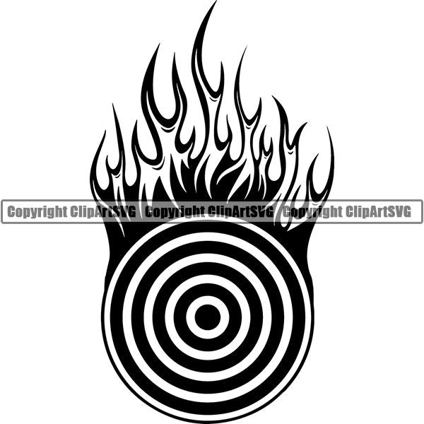 Sports Game Archery Fire ClipArt SVG
