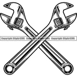 Mechanic Repair Shop Garage Wrench Adjustable ClipArt SVG