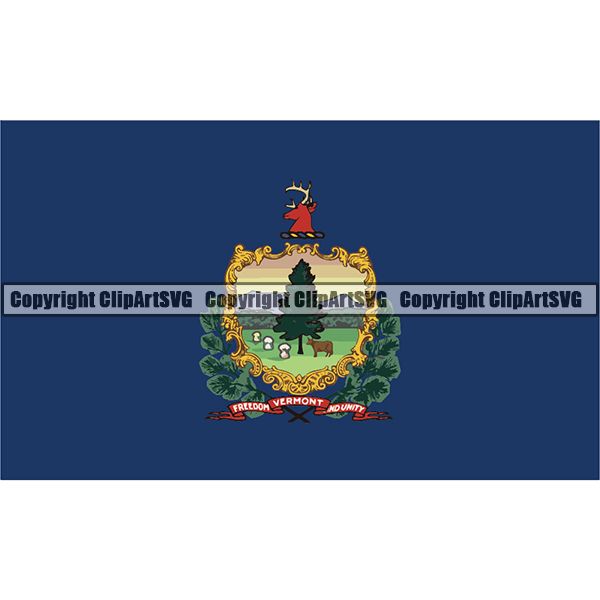 State Flag Square Vermont ClipArt SVG