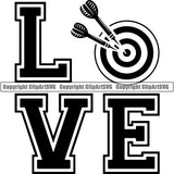 Sports Game Darts Love ClipArt SVG